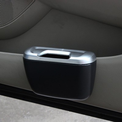 Plastic door side seat back mini car garbage trash bin trash can for car with lid